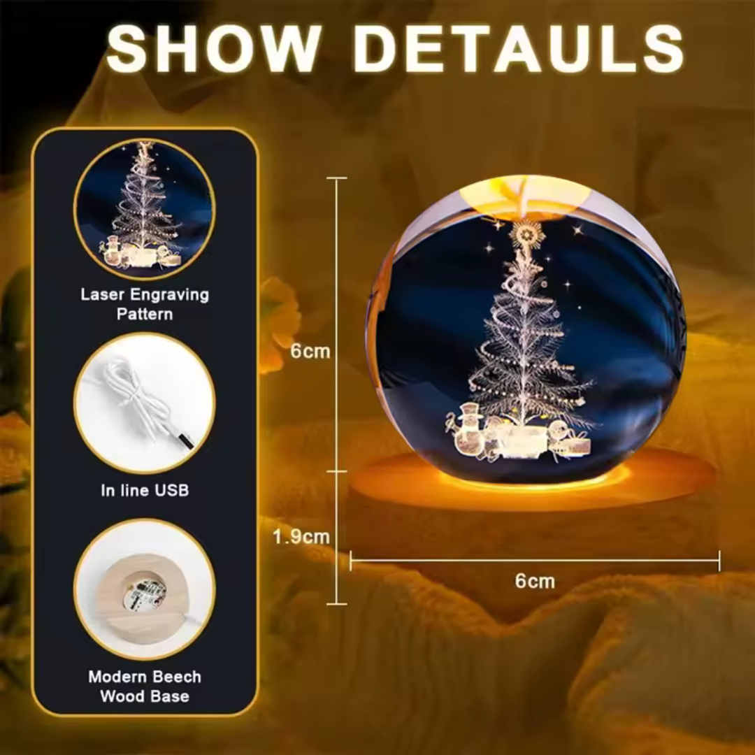 Christmas 3D Crystal Ball Lamp